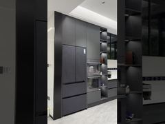 Fadior Matte Black Stainless Steel Kitchen Cabinet With Under-Cabinet Ambient Lighting