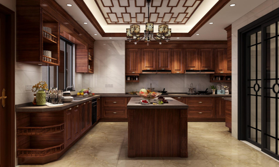High End Stainless Steel Kitchen Cabinetry With New Chinese Style And Vintage Design