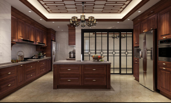 High End Stainless Steel Kitchen Cabinetry With New Chinese Style And Vintage Design