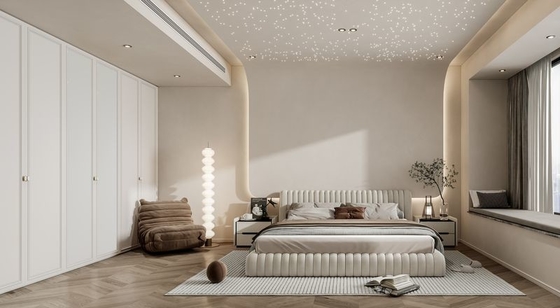 Modern Minimalist Wardrobe With Sleek White Door Panels And Bum Hardware
