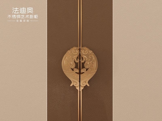 SS Metal Bedroom Wardrobes With Two Tone Design And Multiple Storage Options