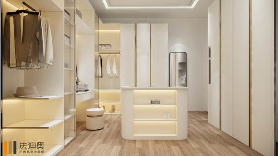 Fadior Modern Walk In Closet High End Stainless Steel Dressing Room Formaldehyde Free