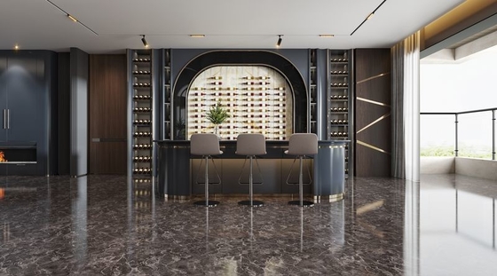Dark Metallic Finish Dining Room Wine Cabinet Modern Luxury Wine Storage Furniture