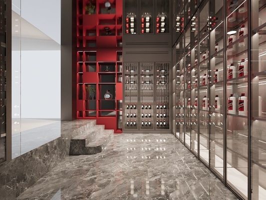 Opulent U-Shaped Stainless Steel Wine Cabinet Wine Display Cabinet For Home