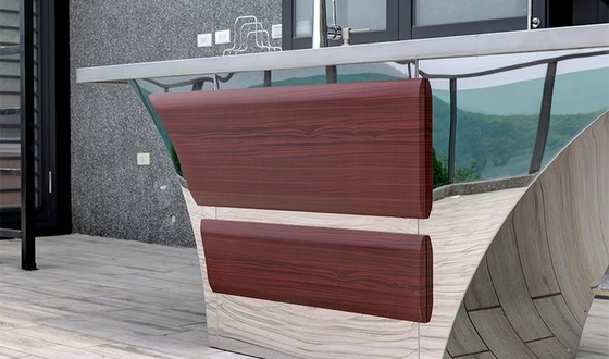 Boat Shaped Design Stainless Steel Outdoor Sink Cabinet With Rose Pink Wood Grain Accent