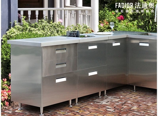 Fadior Original Stainless Steel Outdoor Cabinet With Built-In 5-Burner Gas BBQ Grill