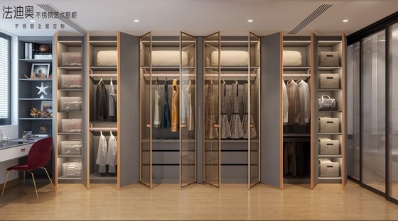 Fadior Custom Walk-In Closet Contemporary Design And Durability In Stainless Steel With Dressing Area