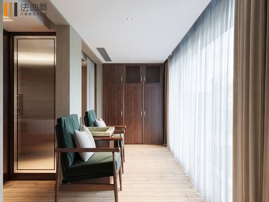 Stainless Steel Balcony Cabinet With Quartz Top And Floor-To-Ceiling High Cabinets For Elegant Storage
