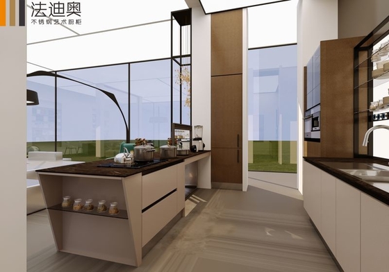 Stainless Steel Outdoor Kitchen Cabinet In Modern White With Smart Storage Features
