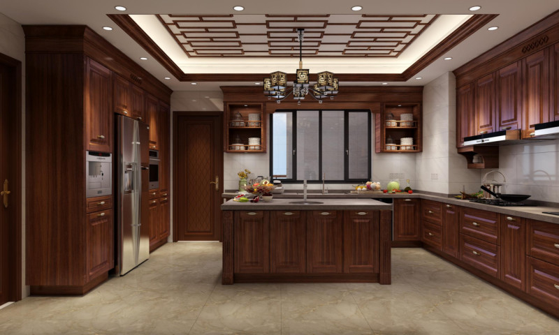 High End Stainless Steel Kitchen Cabinetry With New Chinese Style And Vintage Design