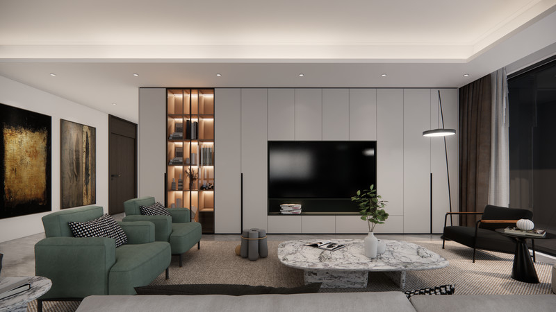 Contemporary Modern Minimalist TV Cabinet Solution Formaldehyde Free