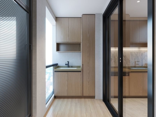 Glanz minimalistischer Balkon Lagerschrank Edelstahl für feuchtigkeitsanfällige Bereiche